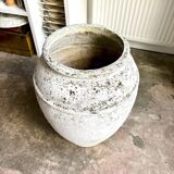 Planter, large whitewashed concrete pot, 1950s