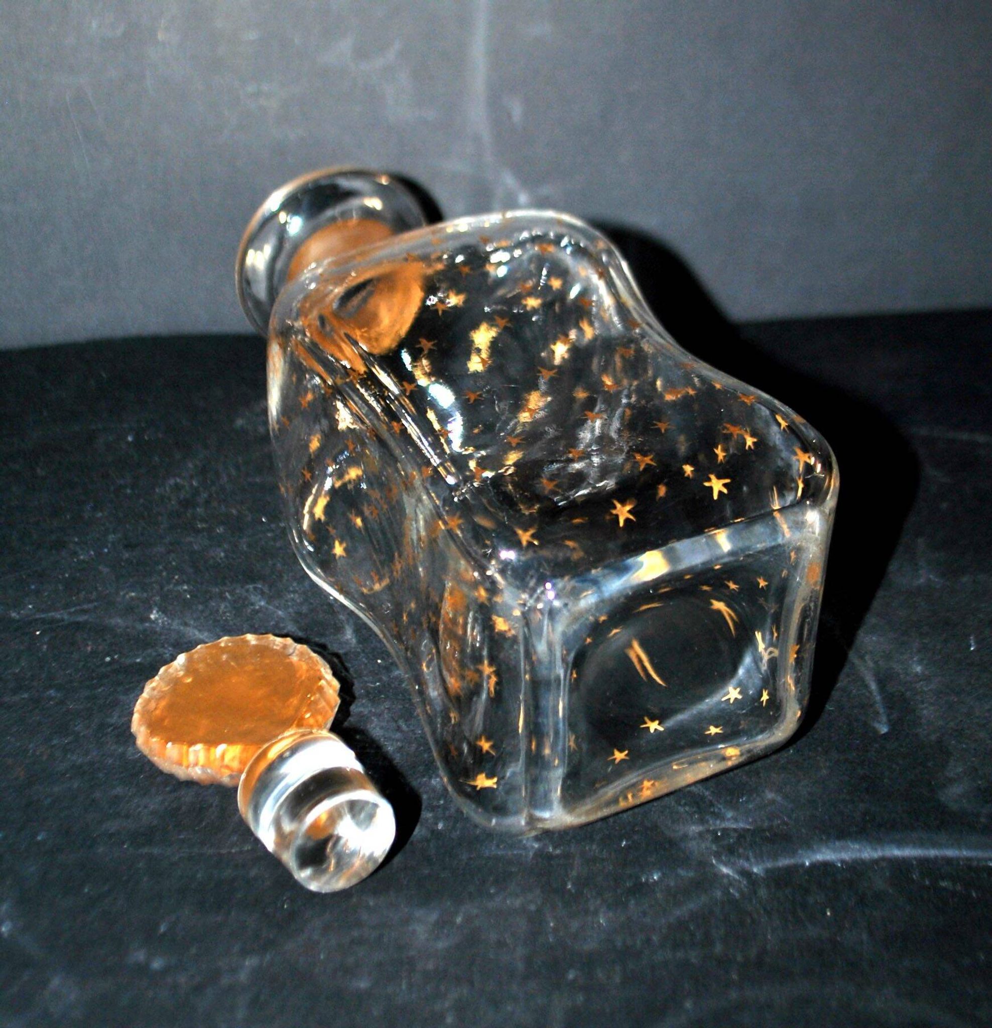 Baccarat liqueur carafe napoléon iii gold crystal star constellation