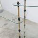 Glass and brass shop window display shelf 1950