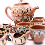 Tea or coffee set and handmade ceramic liquor from Bulgaria