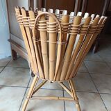 Cache pot bambou et osier sur pieds