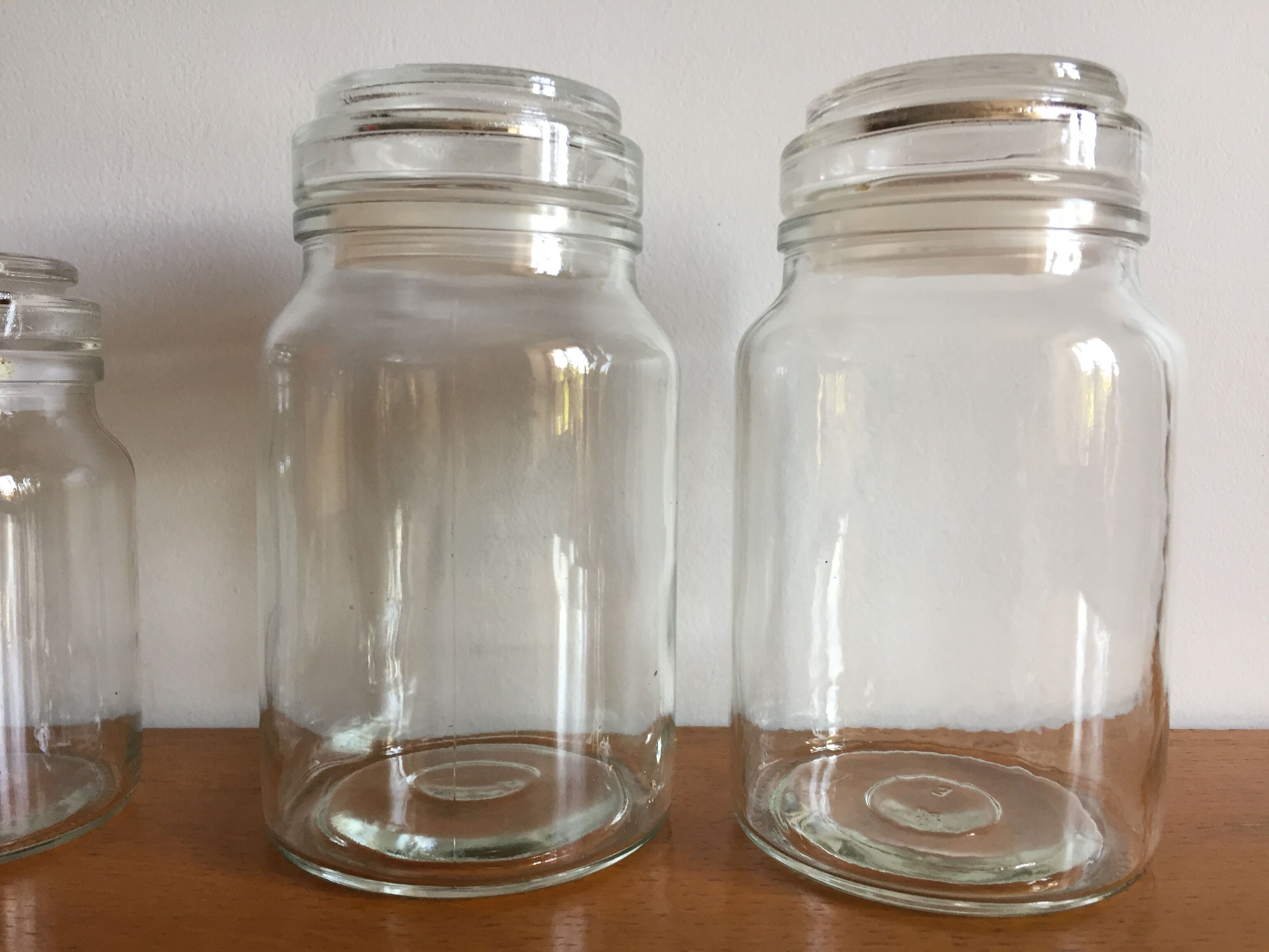 Lot of 4 vintage glass jars