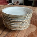 Set of 10 very small soup plates - Pommier Dureil 72 - Porcelain