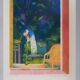Paul COLLOMB: The garden at night, original signed lithograph.