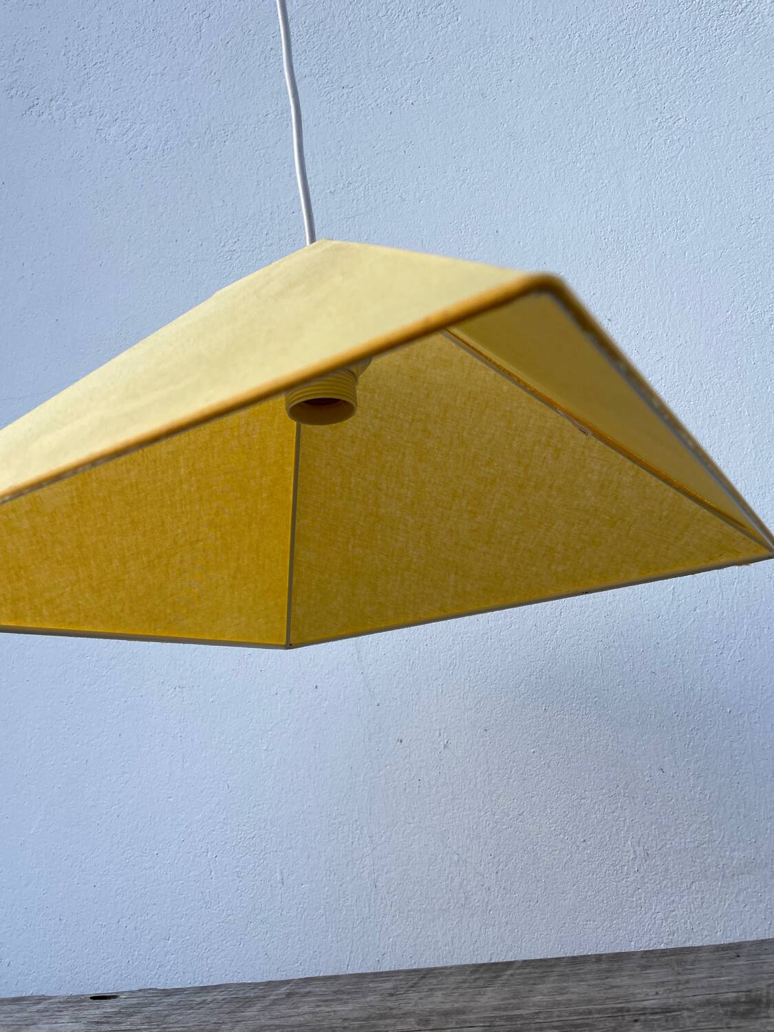 Yellow fabric pendant light 1990