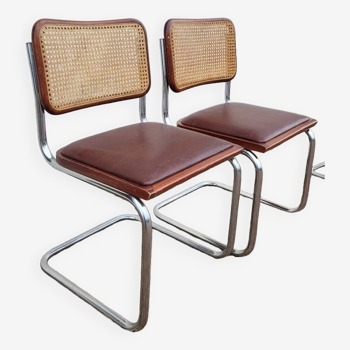 Pair of b32 Marcel Breuer cesca chairs -1970s