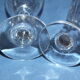7 glasses of antique crystal liqueur cellar with facets