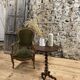 Louis Philippe green velvet and wood armchair