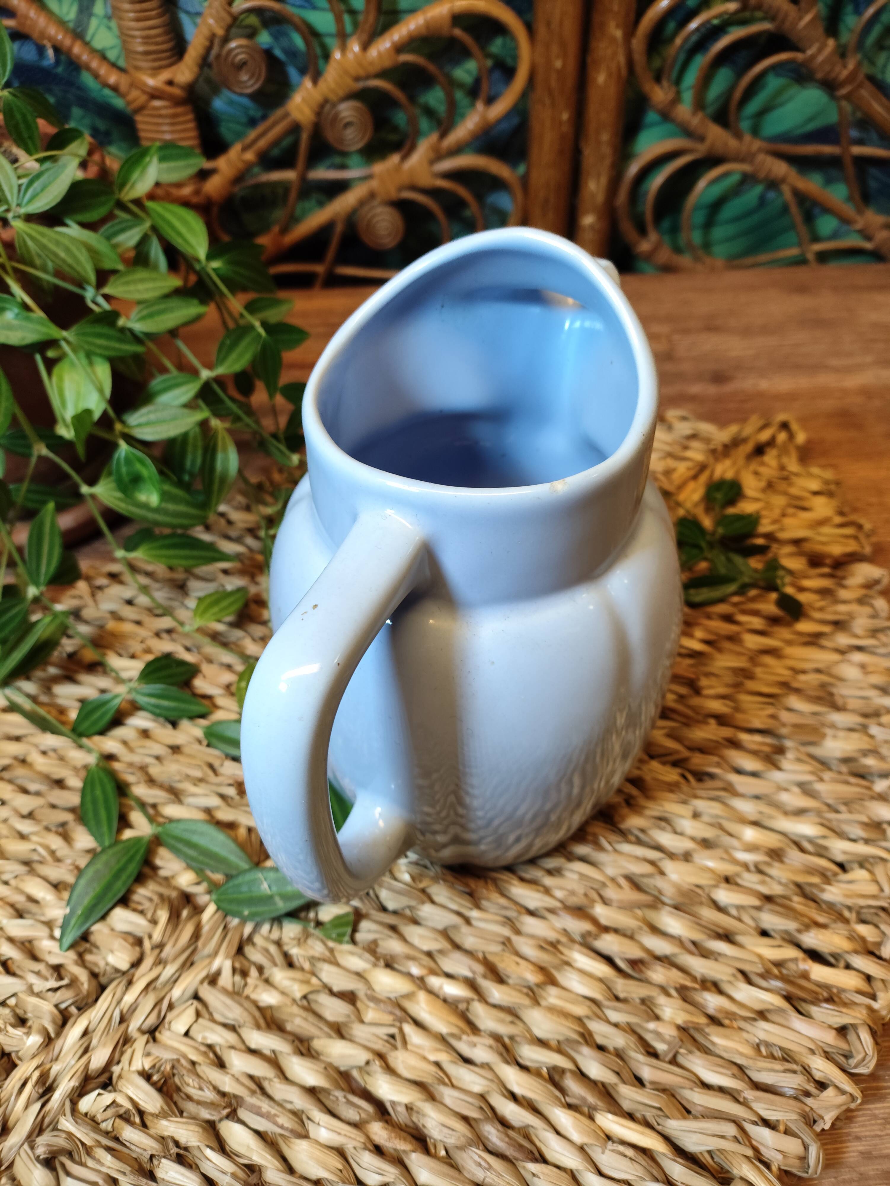 Vintage Lavender Blue Ceramic Pitcher