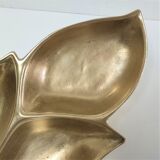 Plateau feuille laiton massif vintage