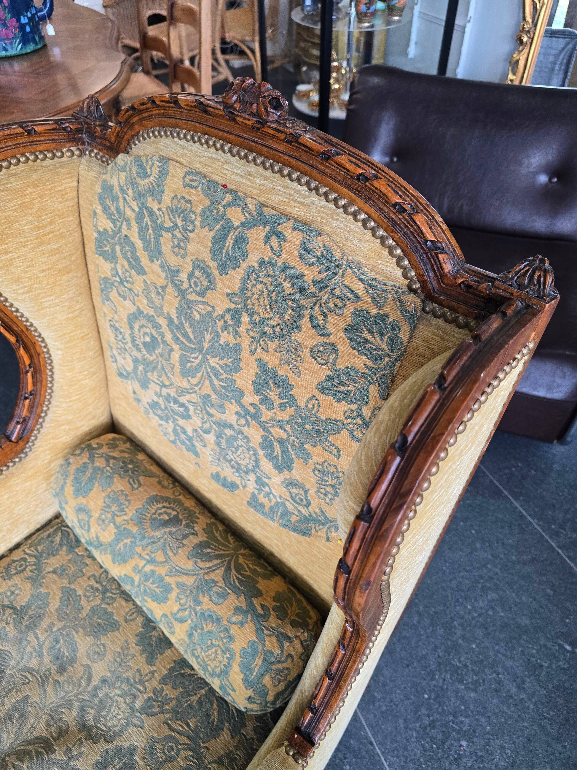 Louis XVI bergère armchairs, late 19th - early 20th century