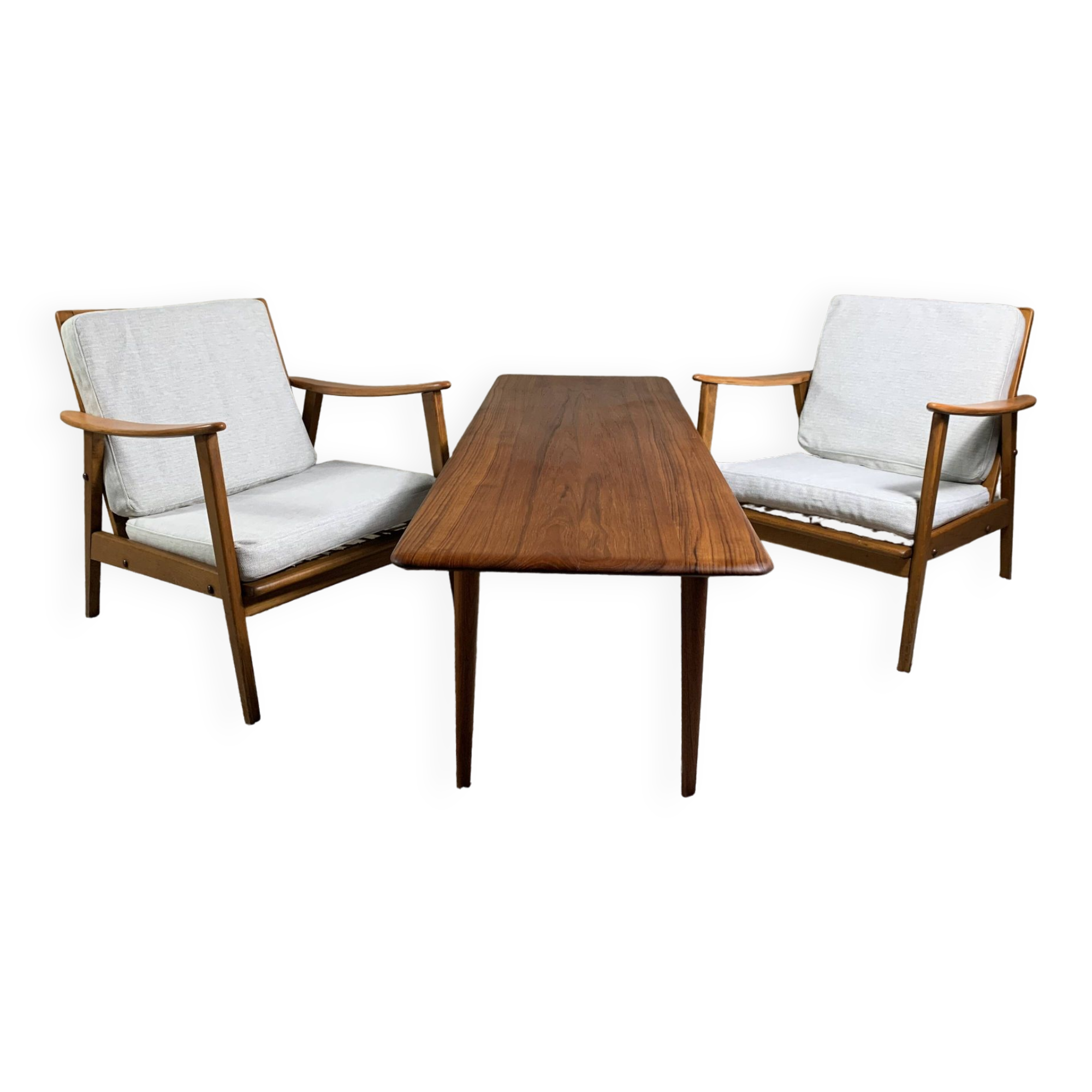 A pair of scandinavian lounge chairs from the 1960s