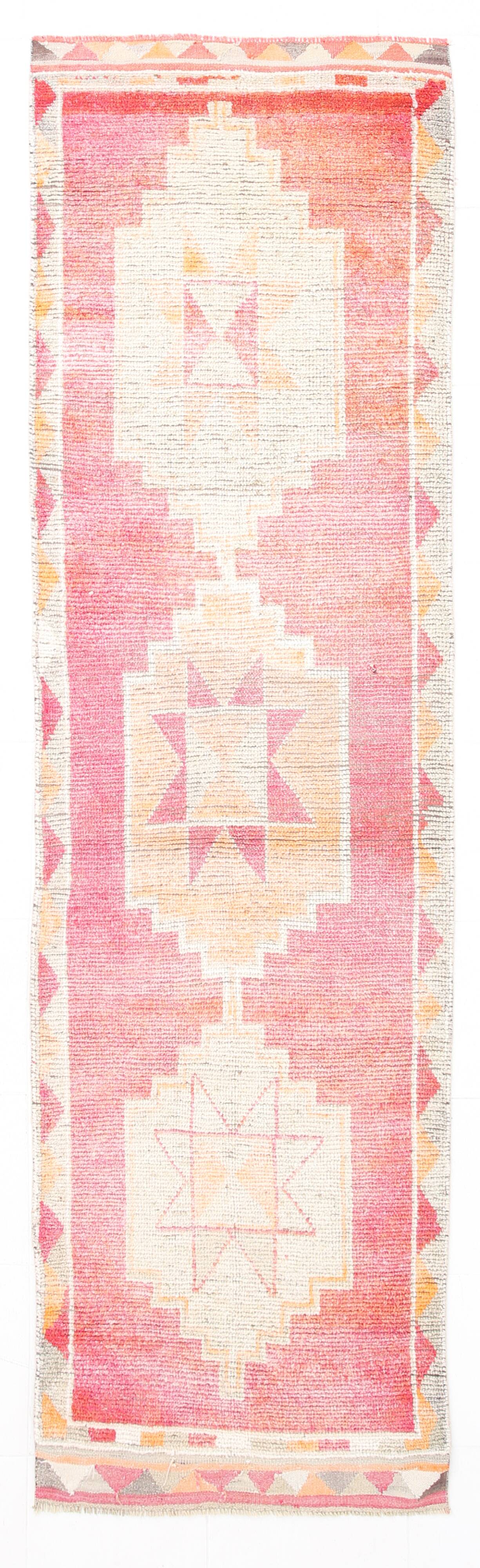 3x11 Light Pink Orientel Vintage Runner Rug, 96x333Cm