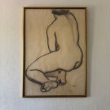 Grand tableau nu fusain André Jaoul