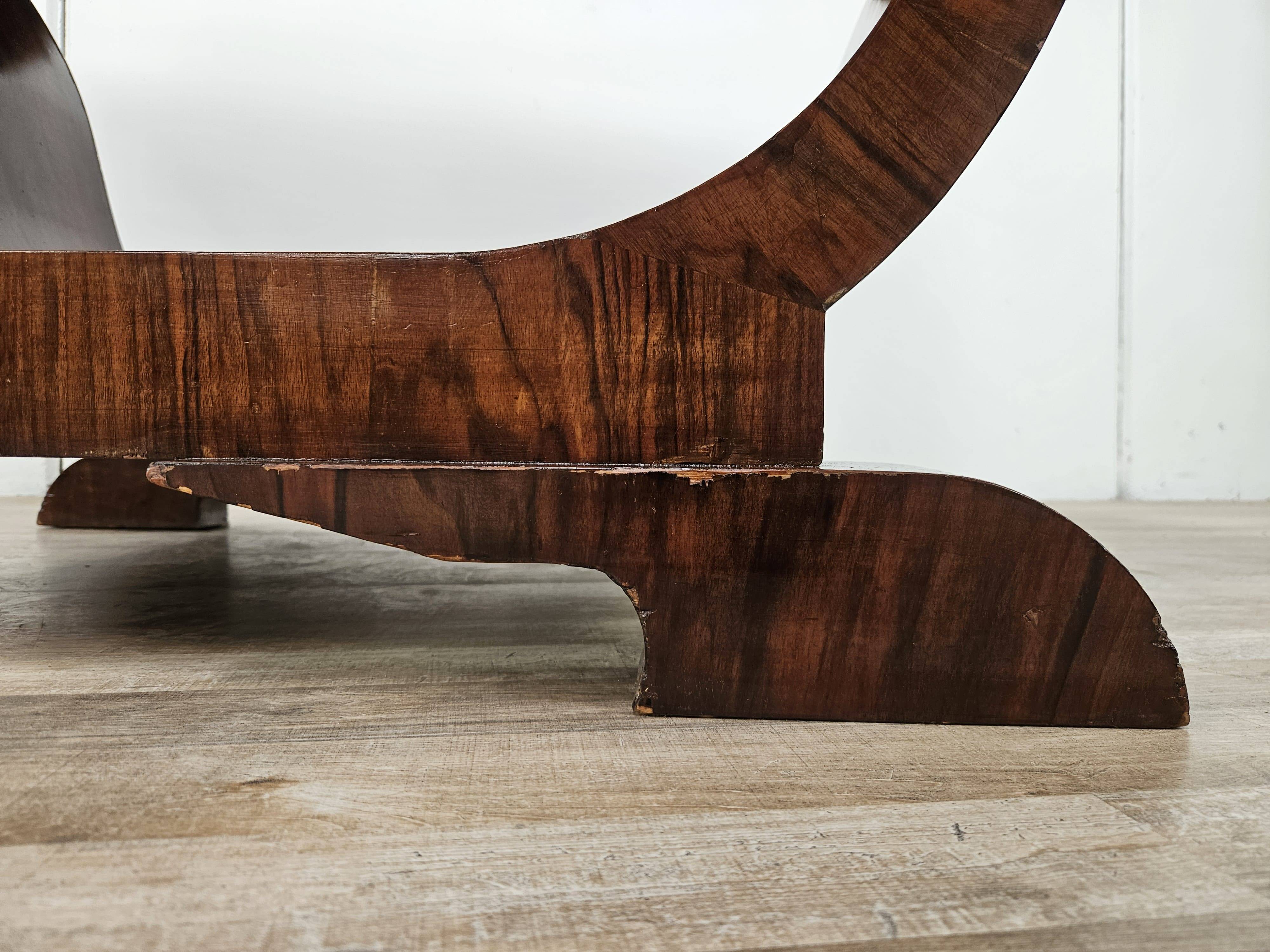 Art Decò dining table in walnut burl, 1940