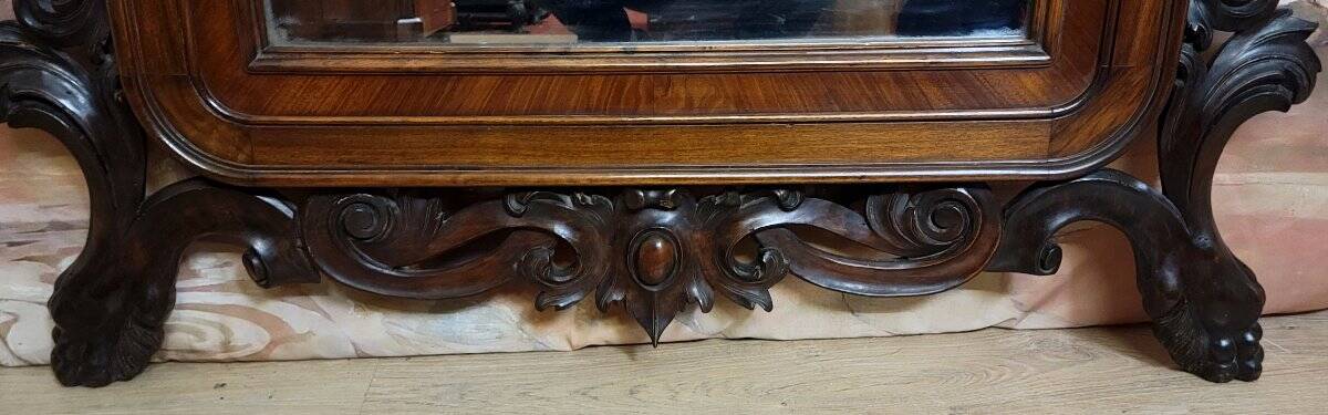 Very important carved wooden mirror, dating from the 19th century, Napoleonic III period.