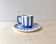 Vintage fox trott coffee cup sarreguemines, art deco striped service.