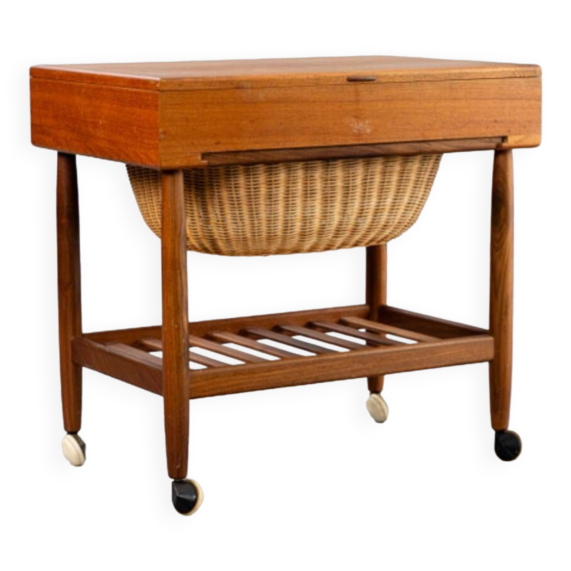Side table, Scandinavian teak nightstand by Ejvind Johansson