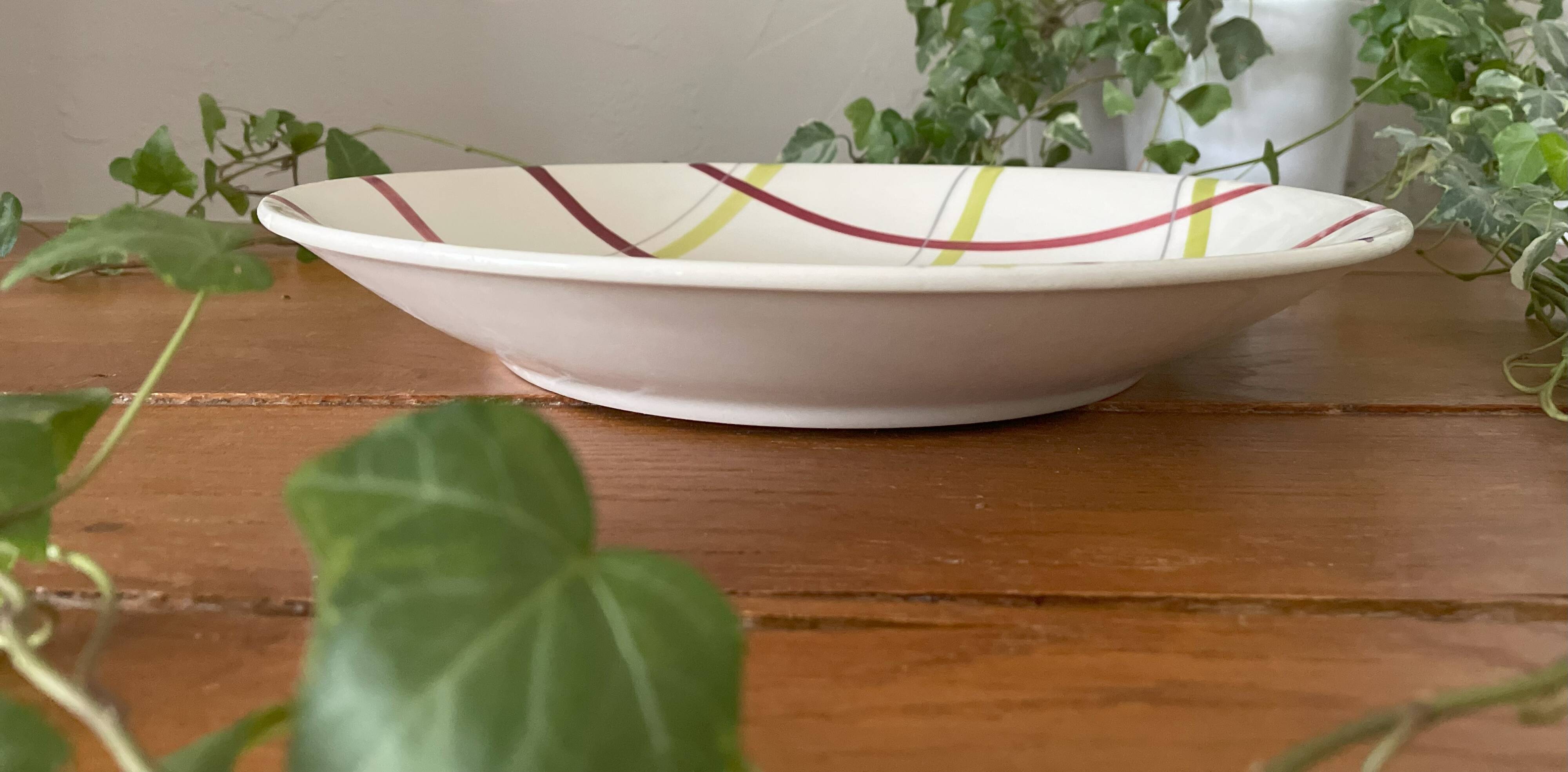 Old hollow earthenware dish from gien