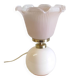 Lampe à poser en verre opalin rose - mid. XXeme