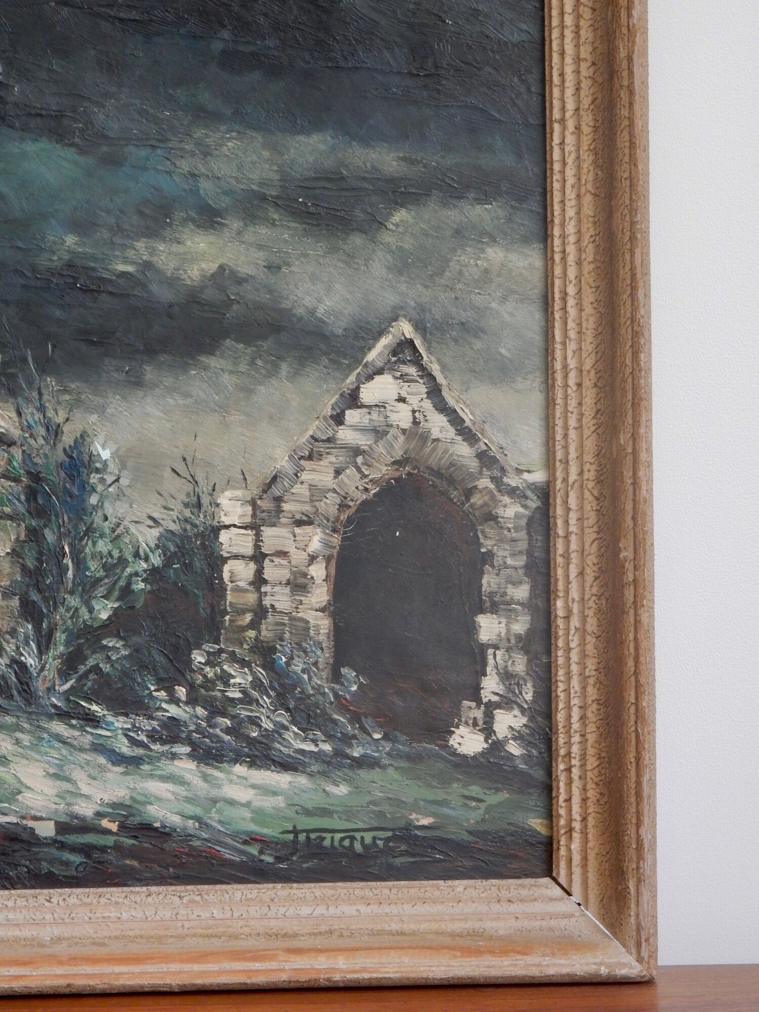 Oil on canvas painting storm sky country gallery
