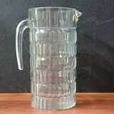 1970s glass orangeade set, 6 vintage Luminarc glasses and pitcher