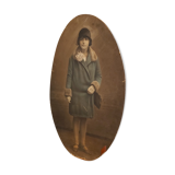 Portrait of ancestors on vintage cardboard