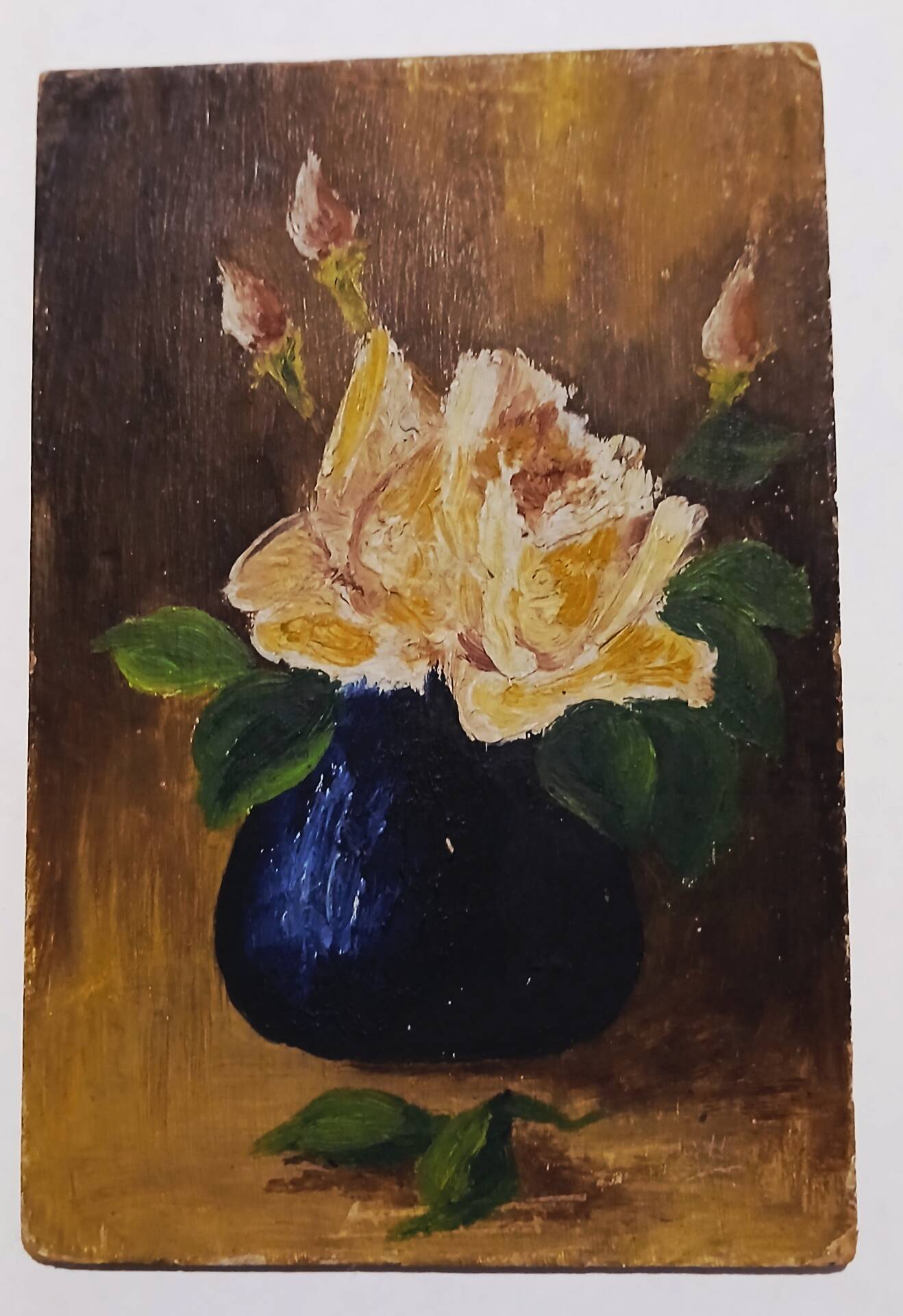 Small old painting "roses" unsigned