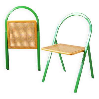 2 Chaises pliantes en cannage Giorgio Cattelan