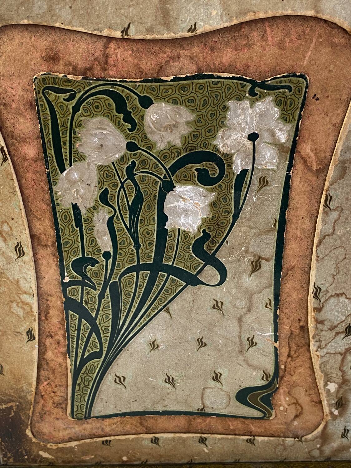 Vintage barber triptych mirror