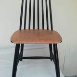 Scandinavian wood and black chair