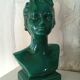 Bust woman 1950 green ceramic
