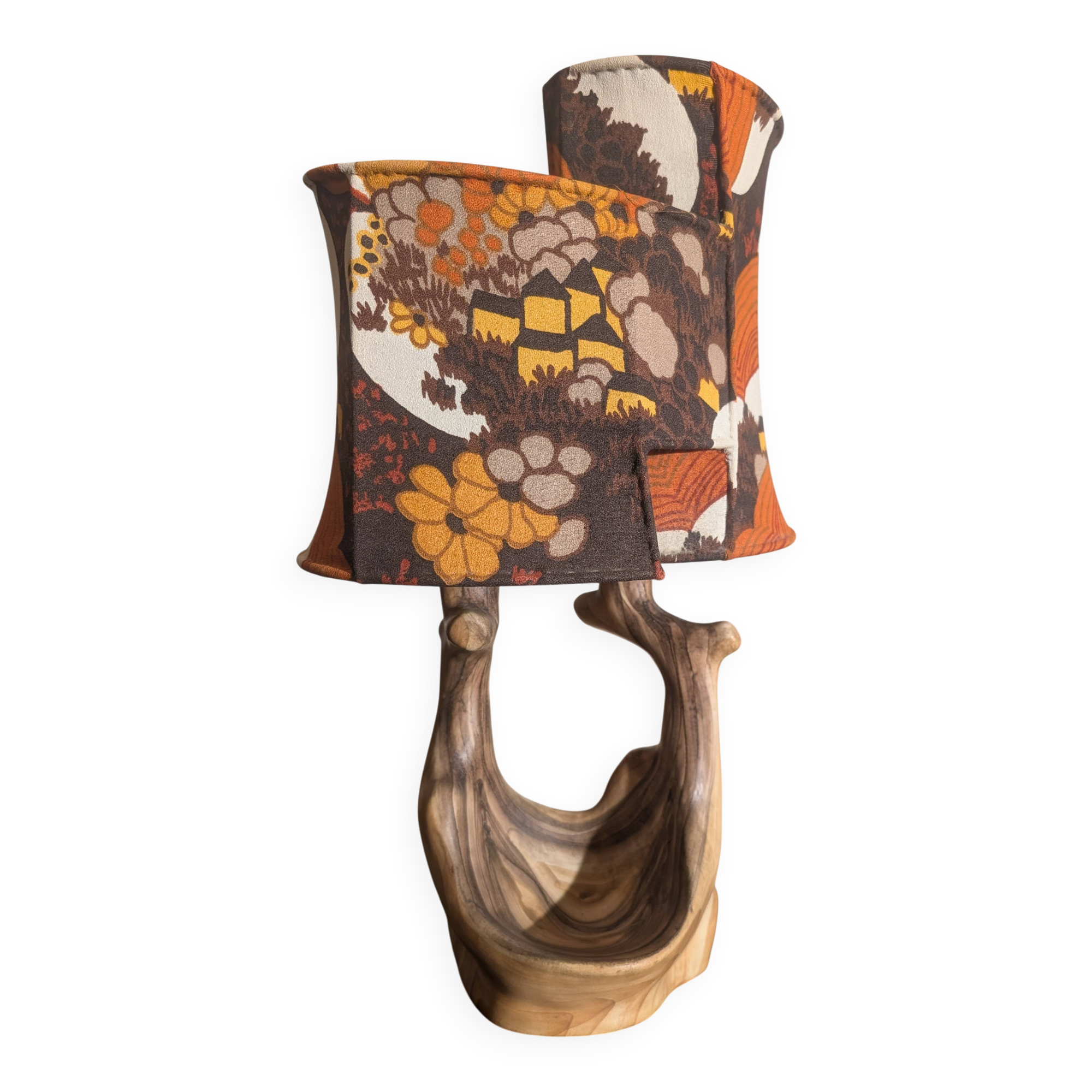 Faux-Wood Desk Lamp by Grand-Jean Jourdan for Vallauris, 1950s