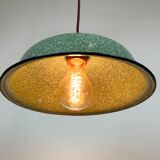 Industrial Factory Green Enamel Ceiling Lamp , 1960s