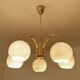 Mid Century Glass Pendant Light, 1950s