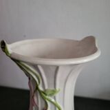 Vintage twisted barbotine vase