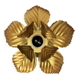 Wall or ceiling light with golden leaf flowers