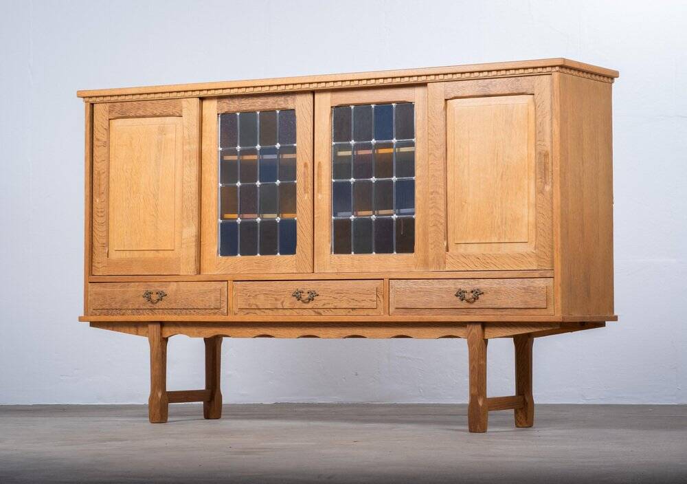 Brutalist Oak Sideboard attributed to Henning Kjærnulf, Denmark, 1960s