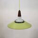 Opal glass and green aluminium shade vintage lamp by Voss Belysning - Denmark