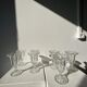6 vintage ice cream cups with stylized foliage motifs