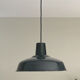 Old hanging lamp black enamelled sheet metal industrial vintage garage