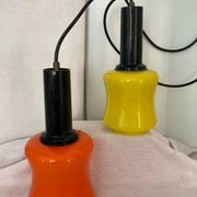 2 opaline suspensions by Massimo Vignelli vintage made in Italy.