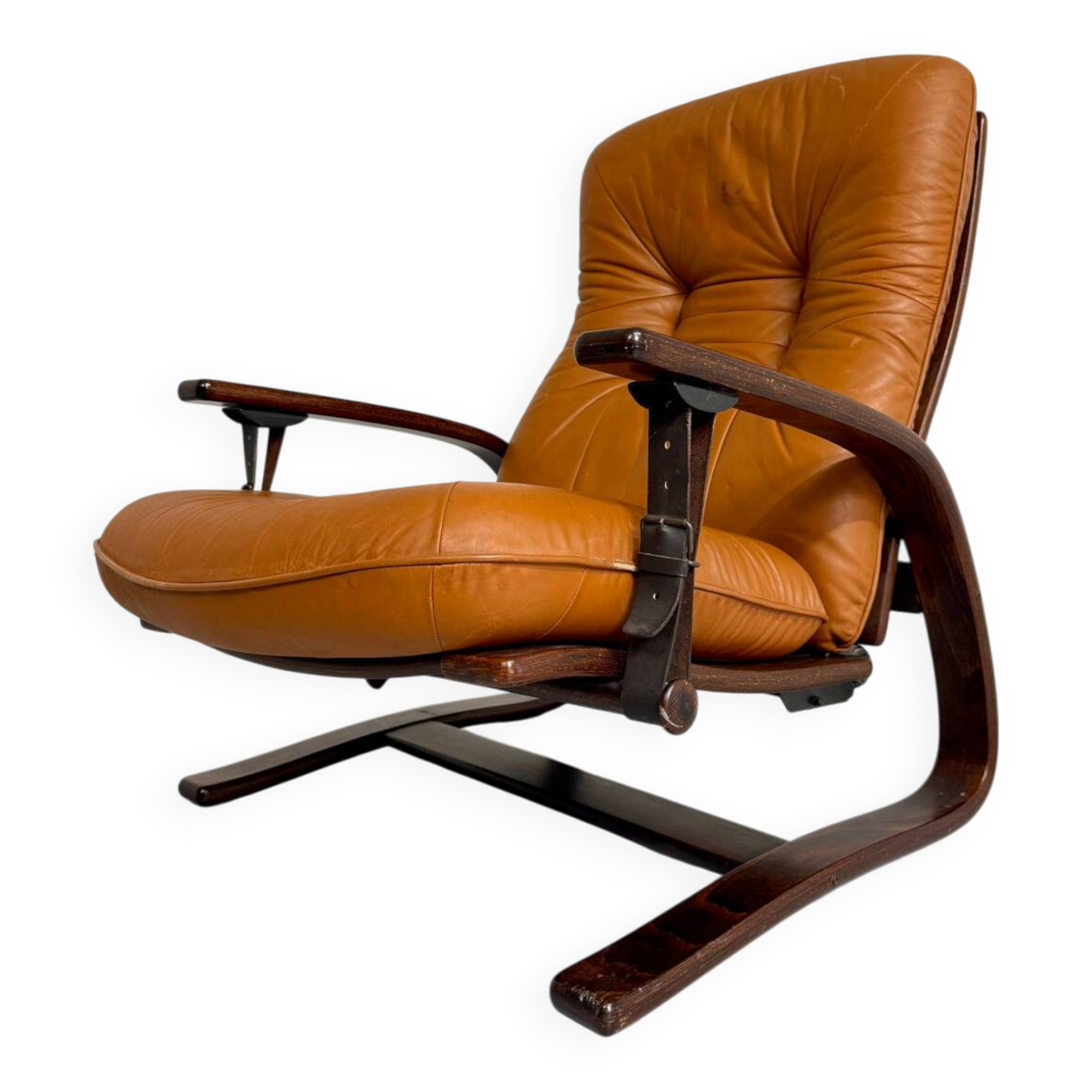 Antique "Panter" hanging armchair in Scandinavian design leather Westnofa an70