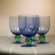 Fine vintage blue and green foot glasses