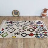 Handmade wool Berber rug 195 X 100 CM