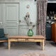 Large patinated farmhouse coffee table