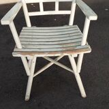 1960s whitewashed wood conservatory armchair