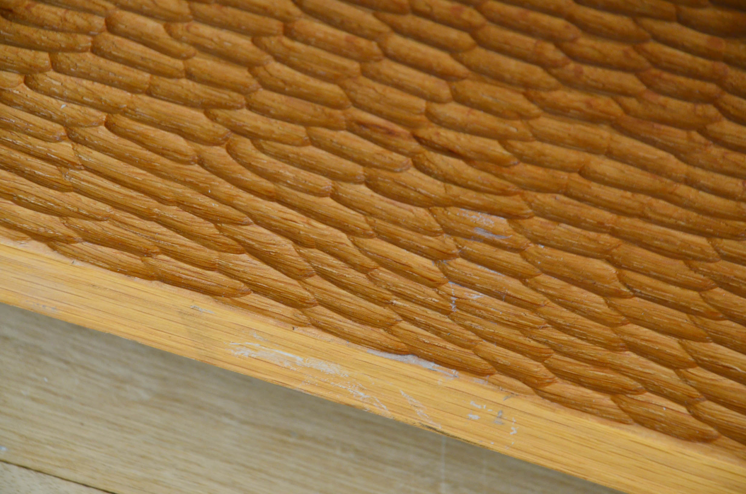 Coffee table Ecart International by Andrée Putman model "crossing" oak wood