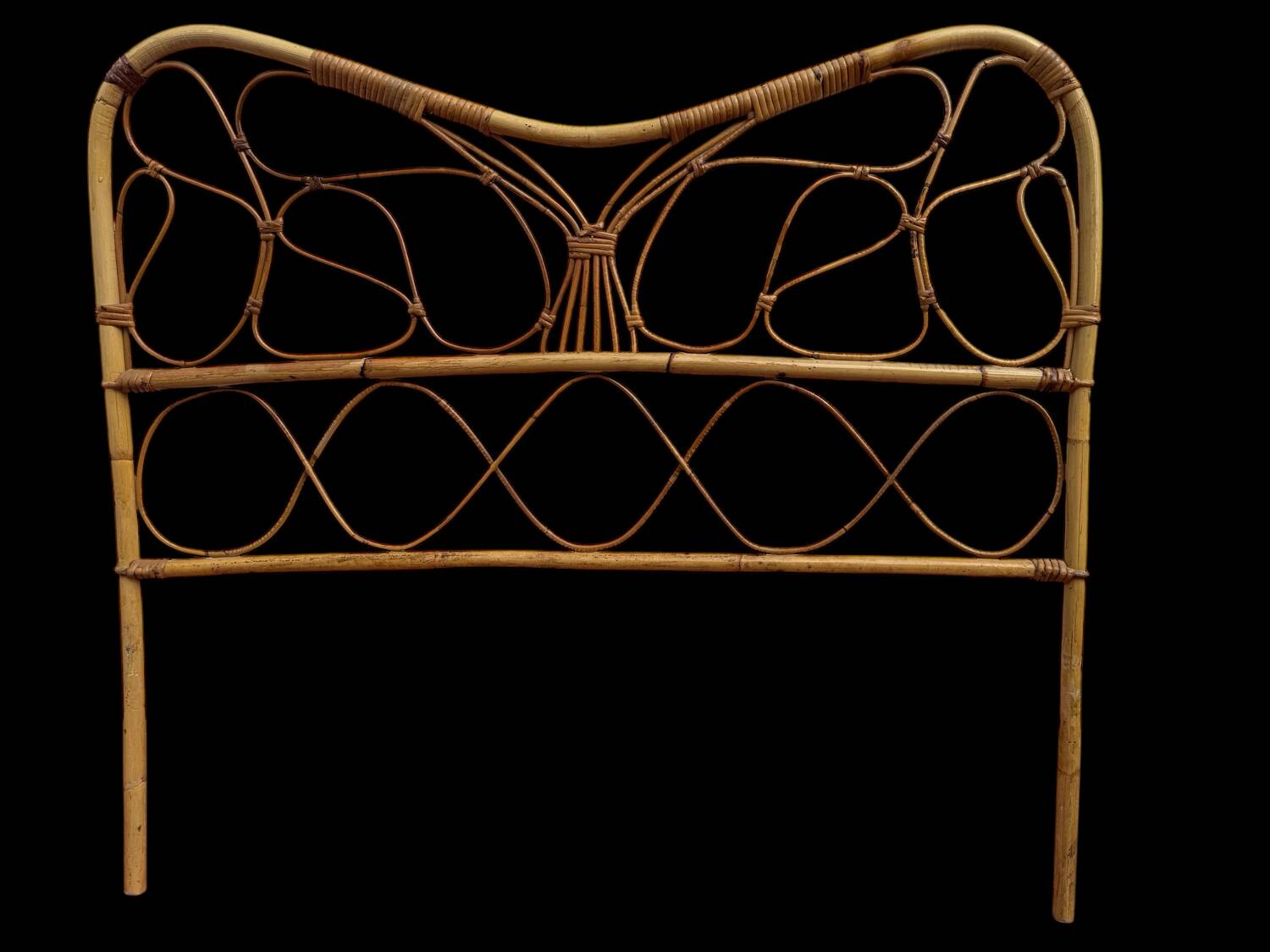 Pair of rattan headboards from the 50's Italy