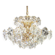 Chandelier in gilded brass and crystal glass by Kinkeldey, Germany, 1970s.